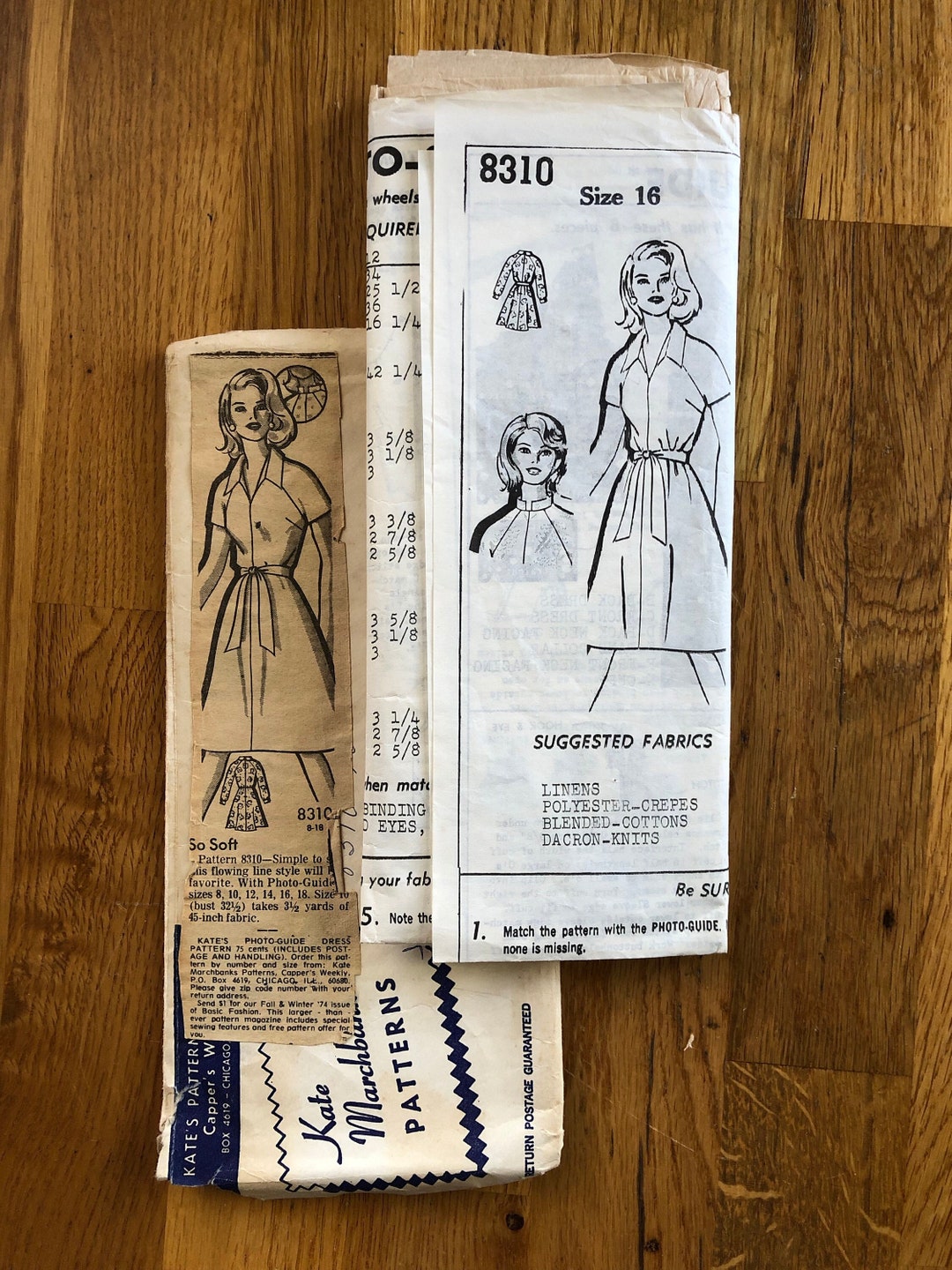 60s Dress Sewing Pattern / 1960s Vintage Women's Shirt Dress / 2 Sizes ...