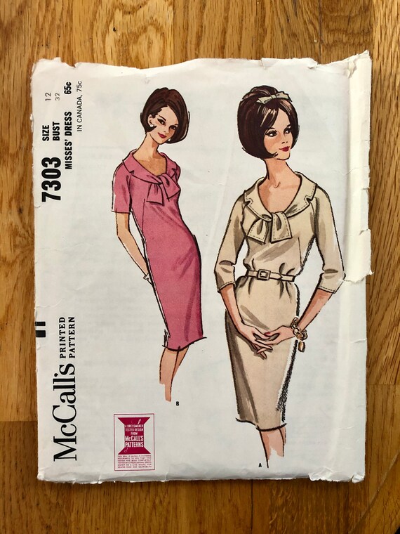 60s Dress Sewing Pattern / Vintage 1960s Dress / Women's - Etsy