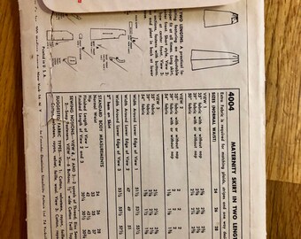 1950s Maternity Kangaroo Skirt Sewing Pattern / 50s Vintage ...