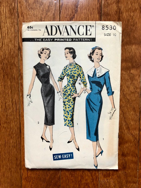 basketbal Vergelijking hout 1950s Sheath Dress Sewing Pattern / Vintage 50s Women's - Etsy