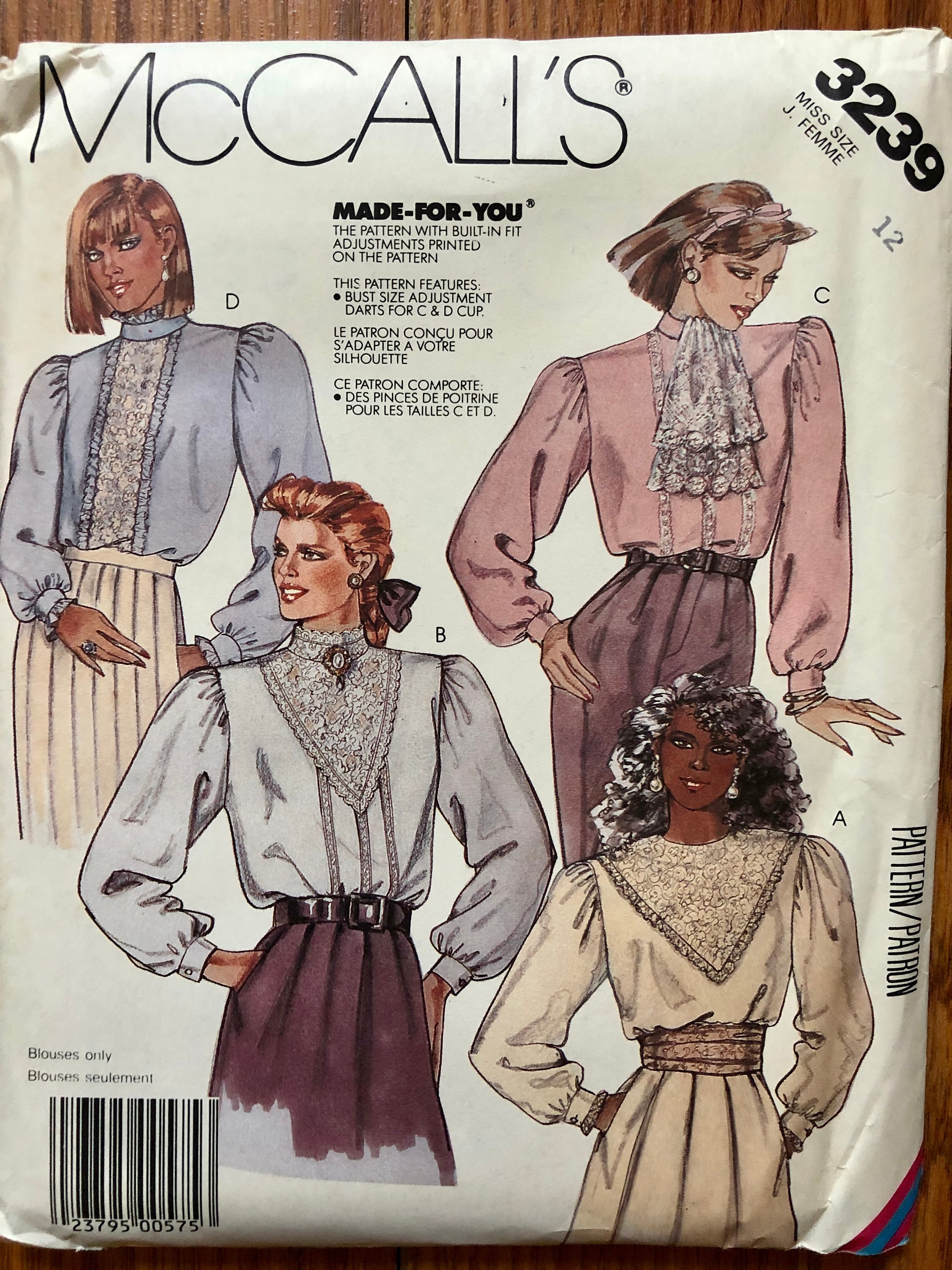 80s Blouse Sewing Pattern Vintage 1980s Women s Top Shirt With