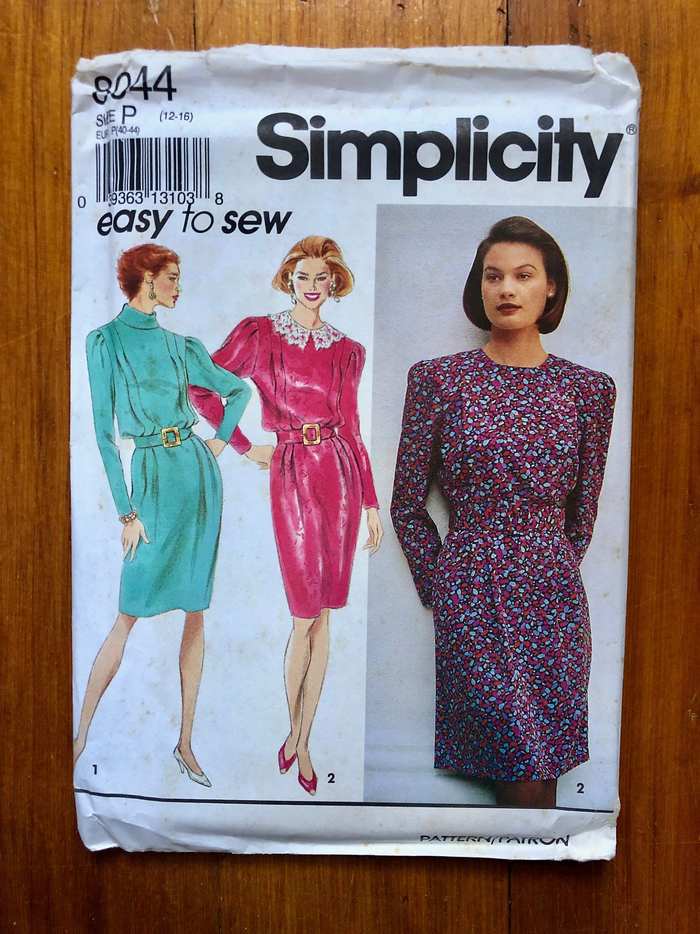 Bust 32 12-38  Simplicity 7508 90s Dress Sewing Pattern  Vintage Princess Seamed Dress  Women's Size 10-16