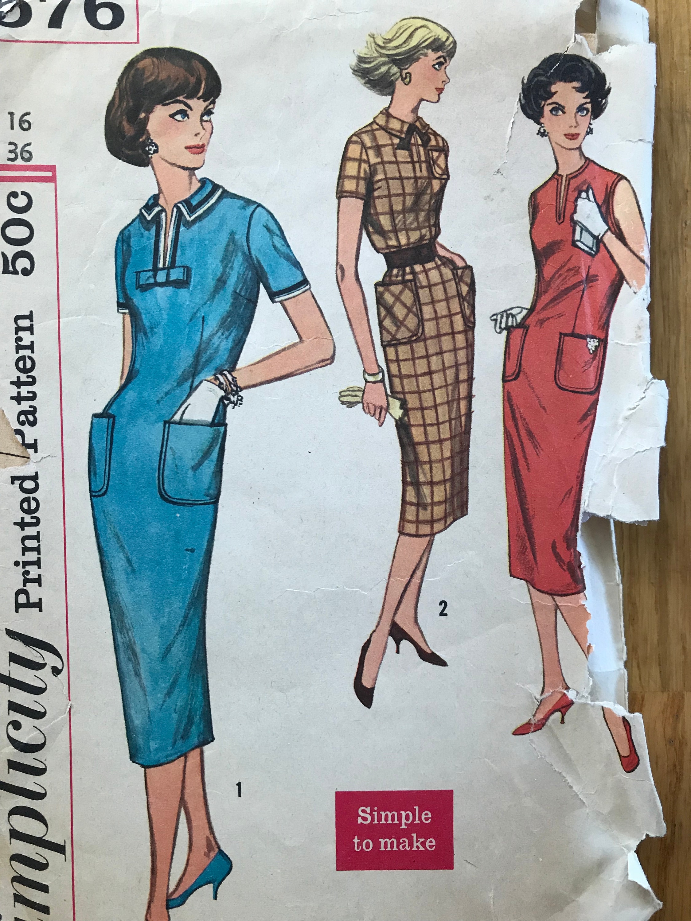 1950 年代のサックドレスの縫製パターン / 50 年代の