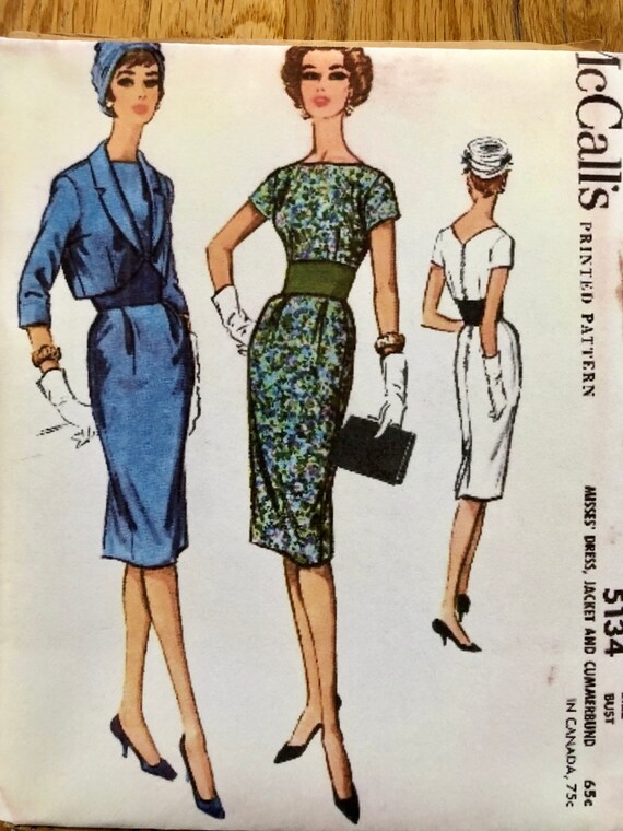 50s Dress & Jacket Sewing Pattern / Vintage 1950s Sheath 50s Dress & Jacket Sewing Pattern / Vintage 1950s Sheath