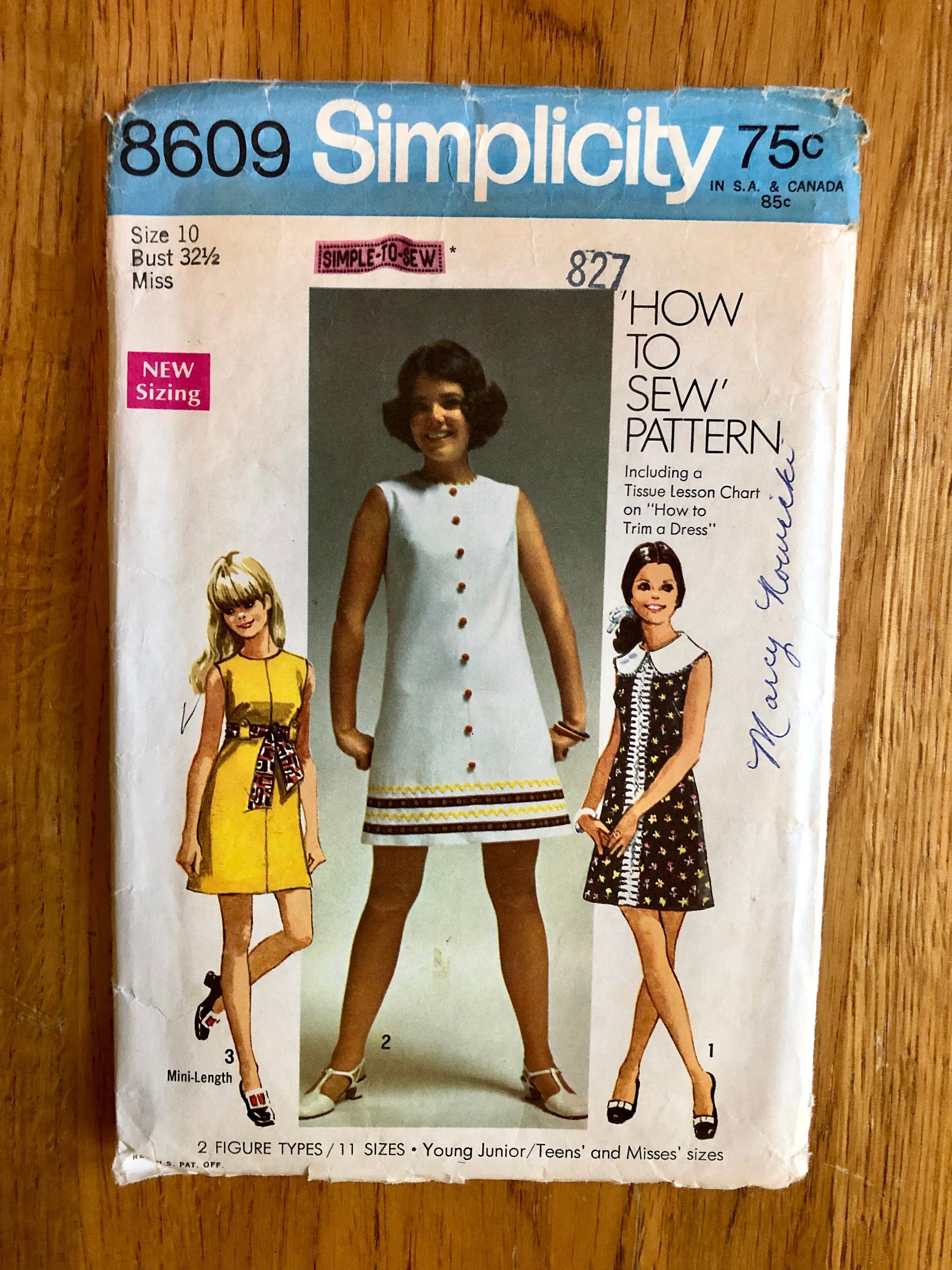 1960s Shift Dress Sewing Pattern / 60s ...