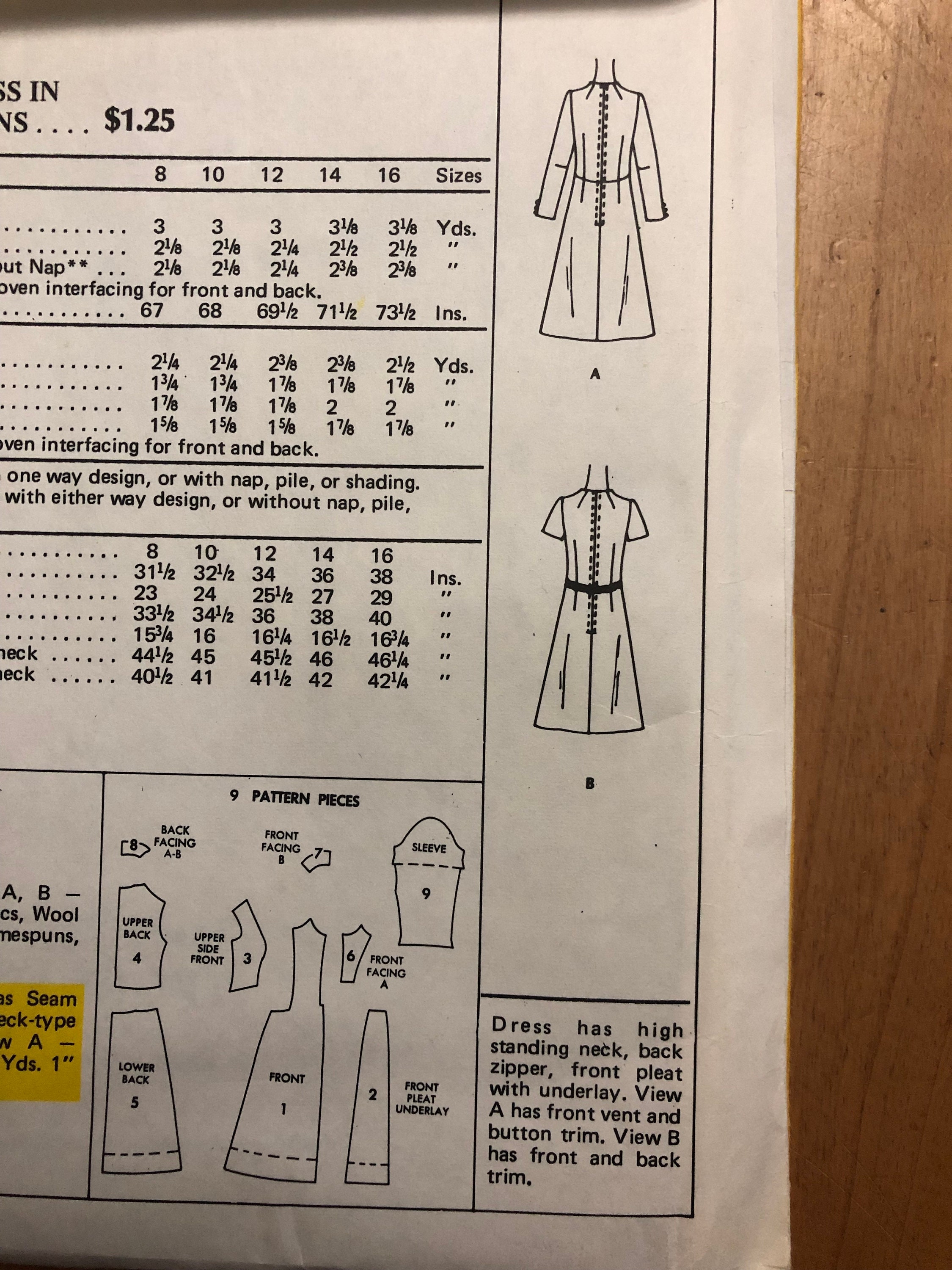 Mod Dress Sewing Pattern / 1970s Vintage Women's Dress / | Etsy