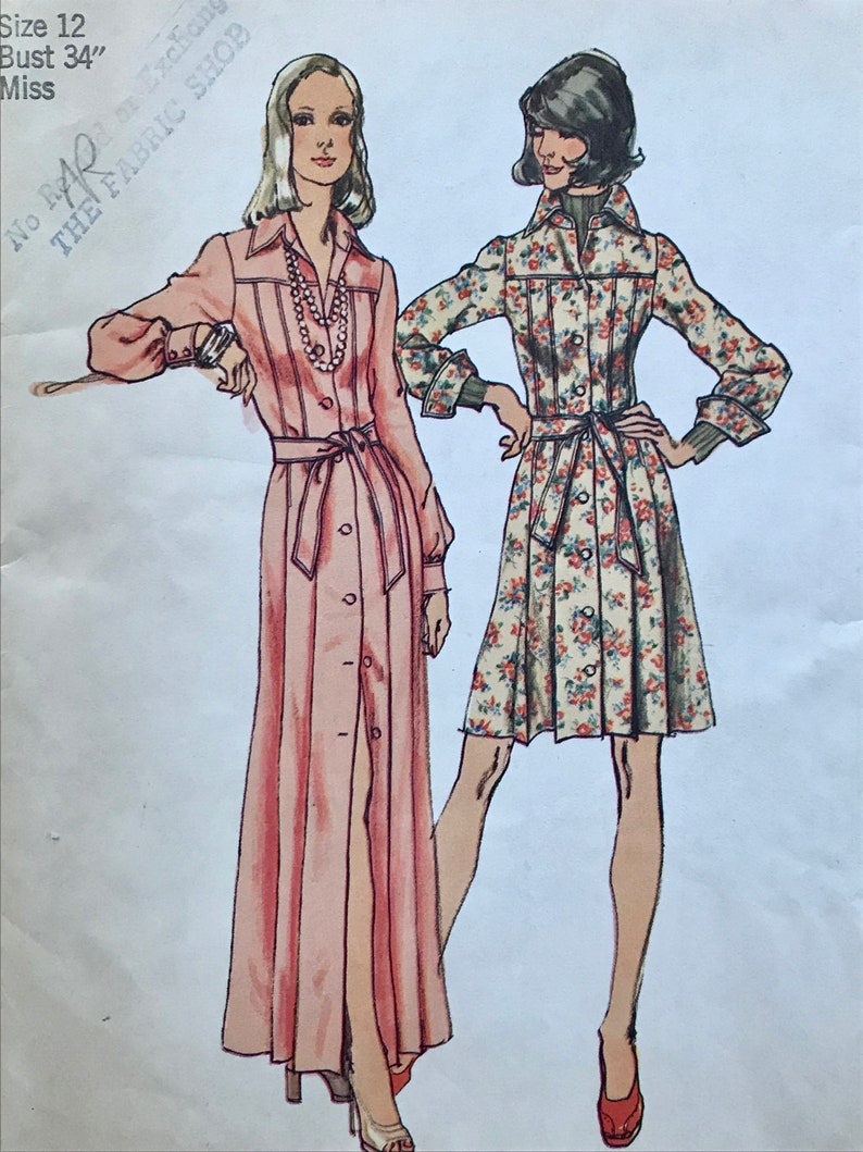 70s Maxi Dress Sewing Pattern Vintage 1970s Women s Etsy
