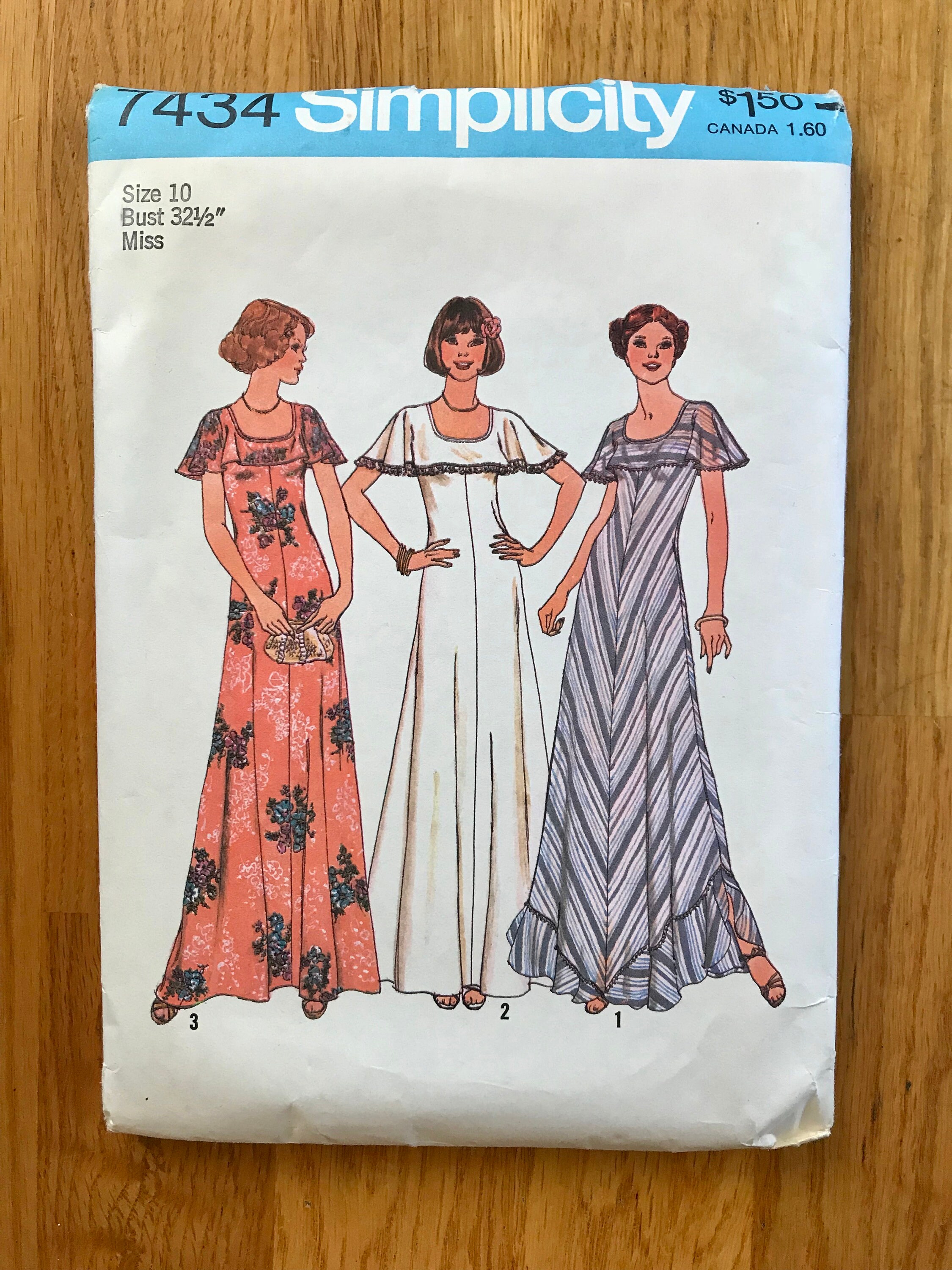 70s Maxi Dress Sewing Pattern / Vintage ...