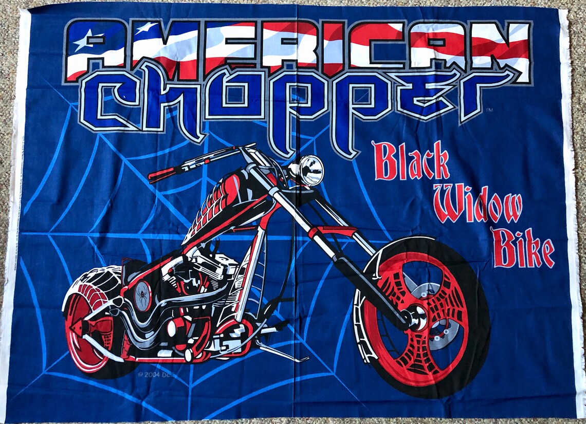 Harley Davidson Fabric Panel / Black Widow Bike American Etsy