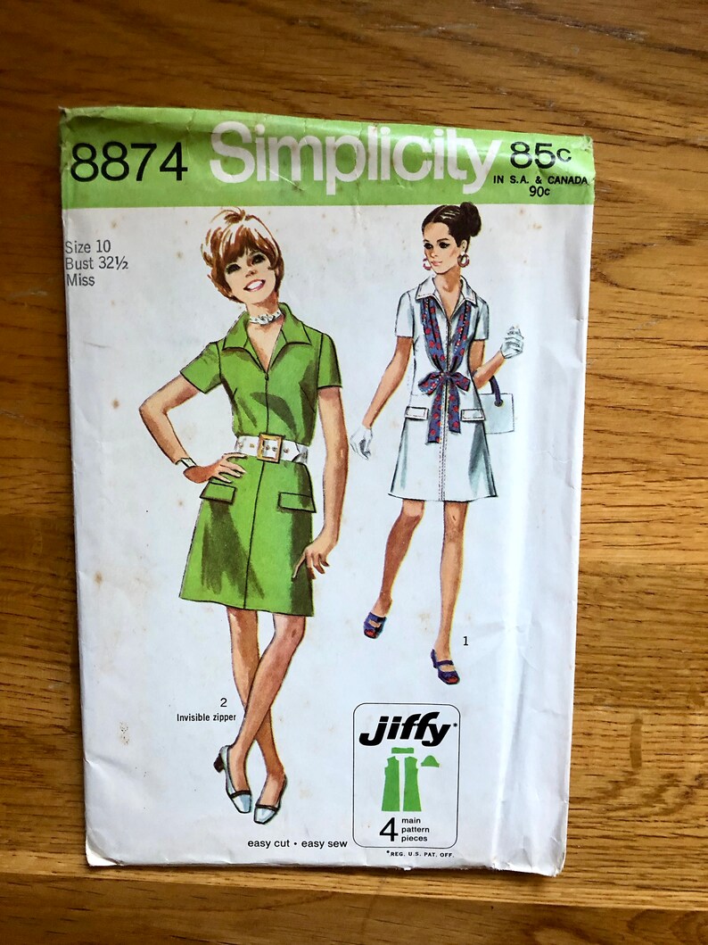 70s Jiffy Dress Sewing Pattern / Vintage Collared Aline Dress Etsy