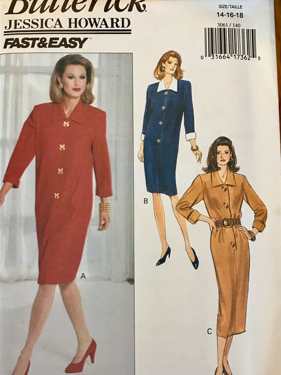 90s Dress Sewing Pattern Vintage Designer Jessica Howard Women's