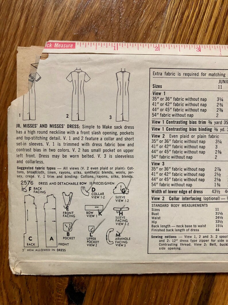 1950s Sack Dress Sewing Pattern / 50s Vintage Women's Slim - Etsy