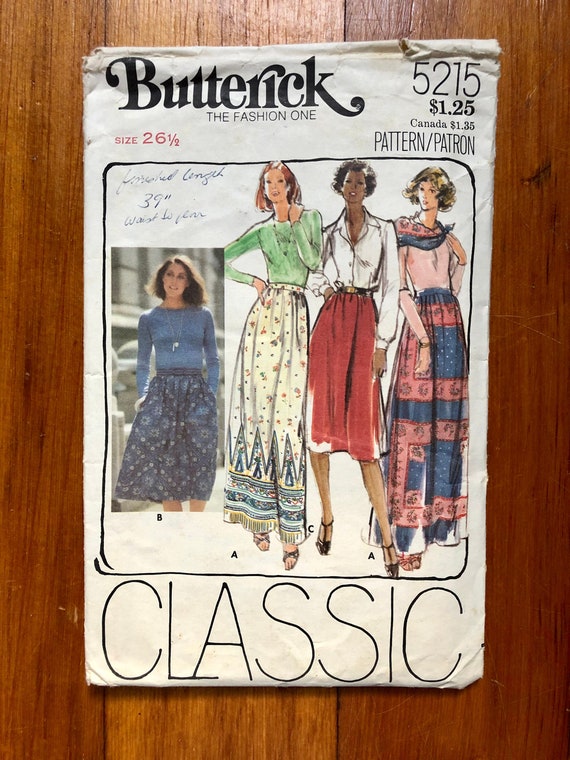 Maxi Skirt Sewing Pattern / 70s Vintage 