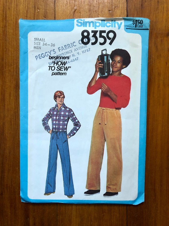 70s Men's Drawstring Pants Sewing Pattern / 1970s Vintage Etsy
