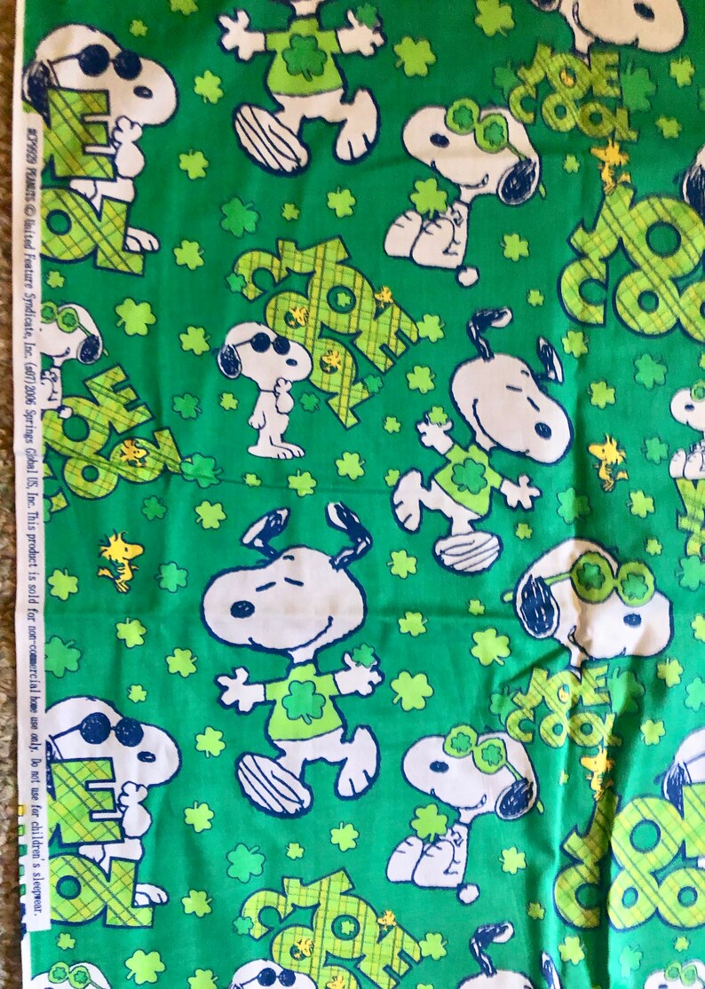 Snoopy Fabric by the Yard / Joe Cool Novelty Pattern Cotton / Etsy