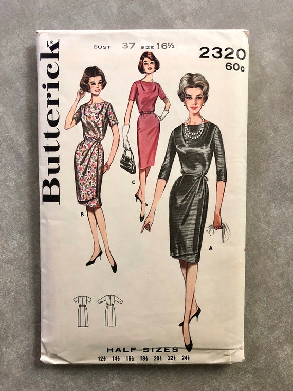 60s Sheath Dress Sewing Pattern Vintage 1960s Women s Dress