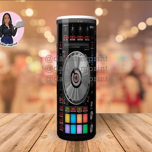 Serato Go Dj, Tumbler Sublimation Design PNG, 20 oz Skinny, Instant Digital Download, Straight, Mixer, Custom tumbler wrap
