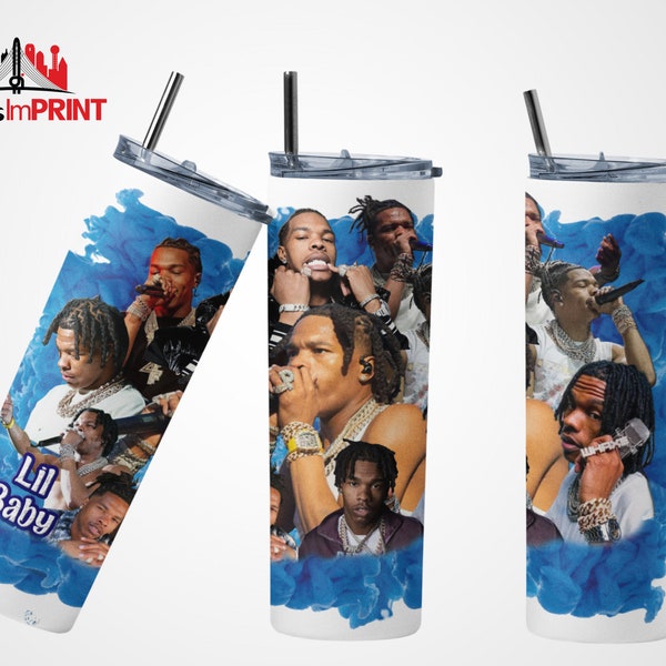 Lil Baby, Tumbler Sublimation Design PNG, 20 oz Skinny, Instant Digital Download, Straight, 4PF, Custom tumbler wrap