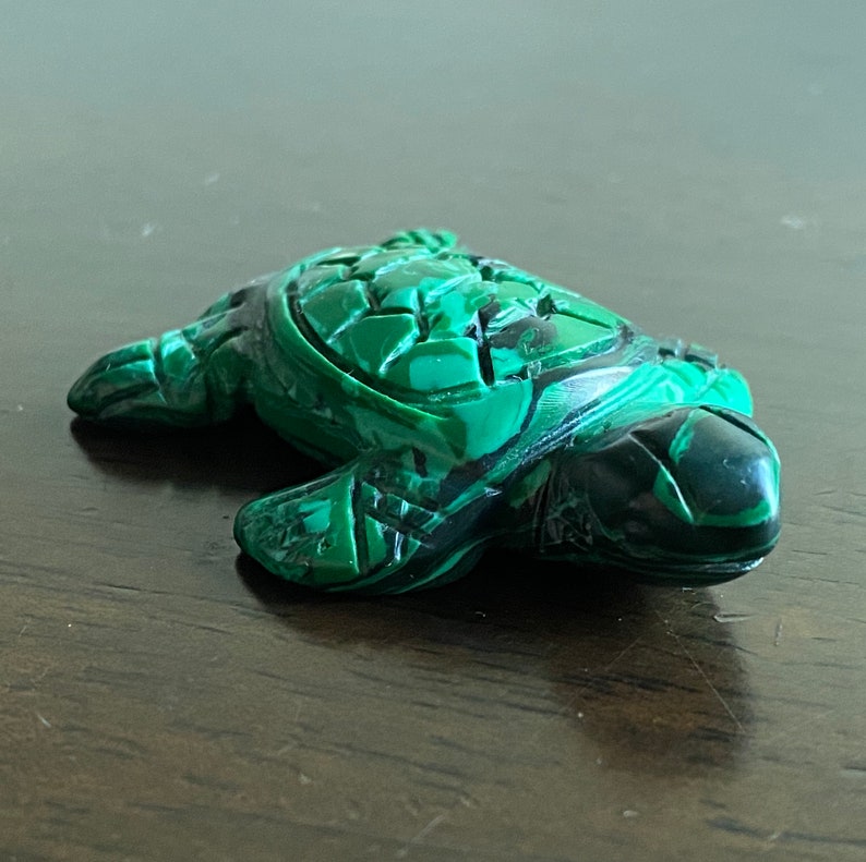 1 Piece Carved Turtle Stone Figure Malachite Stone Turtle | Etsy