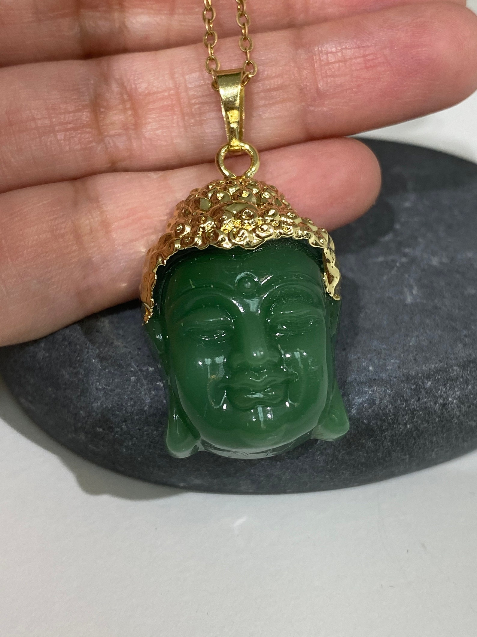 Buddha Pendant Jade Stone Lucky Buddha Necklace Accessorie | Etsy