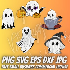 Pacote Ghost Halloween SVG | Personalize a decoração e os acessórios da temporada assustadora | png jpg dxf eps | Transferir imagem | Gráfico de Sublimação