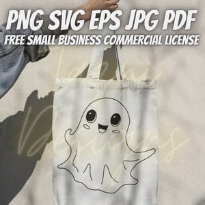 Gráfico pequeno fantasma | Dia das Bruxas | Página para colorir fofa | Temporada assustadora | png jpg svg pdf eps | Sublimação | Silhueta | Transferir imagem