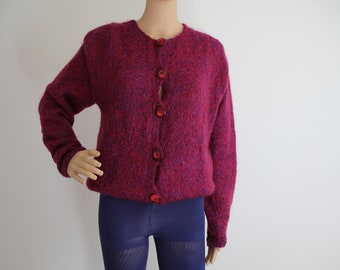 Vintage Strickjacke | Handstrick | Vintage Cardigan | Vintage Jacke | Damen Jacke Lila