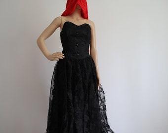 Vintage Kleid - schwarz - höpfner jeunesse - Gothic kleid -  Abendkleid - schwarze Hochzeitskleid - schwarzes kleid
