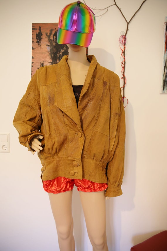 Women Vintage 90s Fringe Tan Cow Suede Leather Western Short Body Leather Jacket