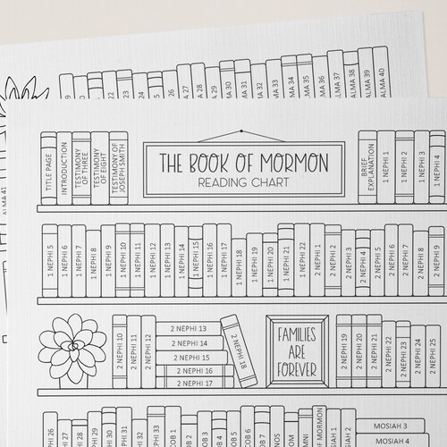 Bom reading chart english lds young women lds youth relief etsy australia