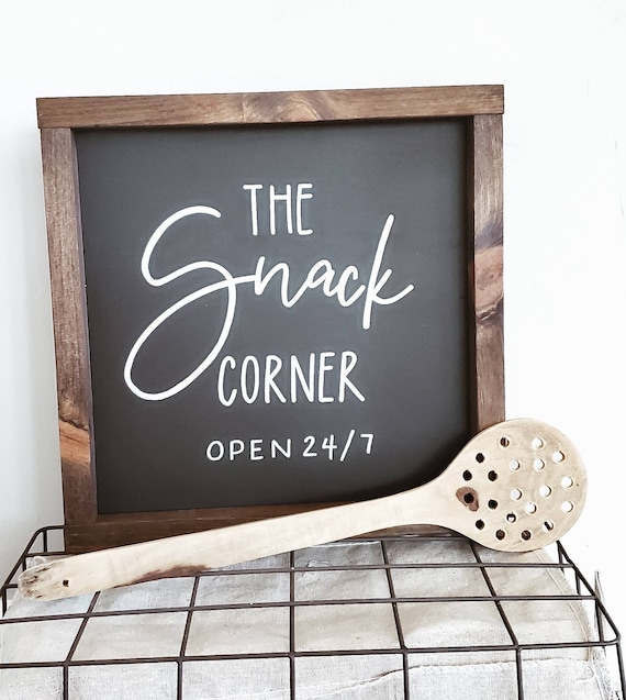 The Snack Corner Farmhouse Kitchen Sign Kitchen Signs Etsy