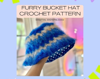Futrzany kapelusz typu bucket hat - łatwy wzór szydełkowy