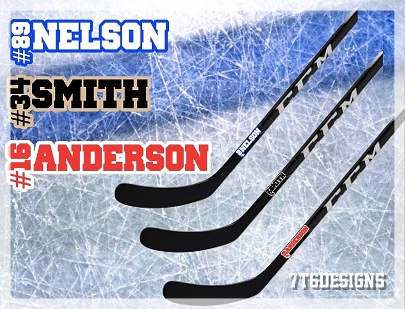 Custom Hockey Stick name tag / Lacrosse Stick Labels / Tough Etsy