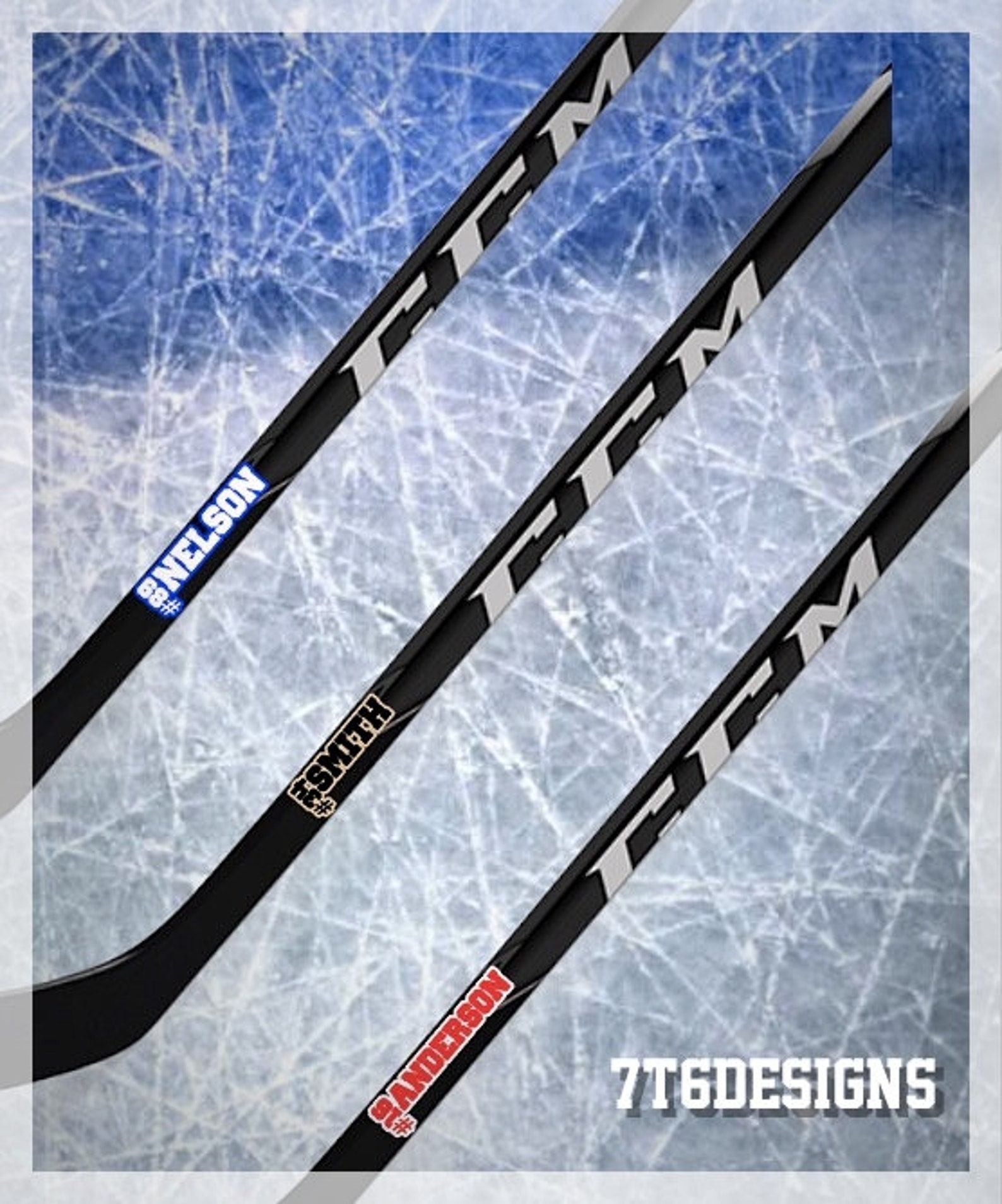 Custom Hockey Stick Name Tag / Lacrosse Stick Labels / Tough Durable