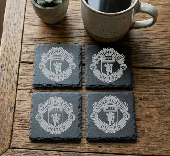 Manchester United Slate Coaster – Laser Engraved Football Fan Gift