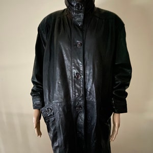 Vintage black leather jacket, one size