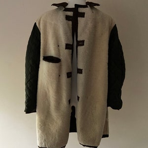 Abrigo vintage de piel de oveja marrón para hombre.Talla M-L imagen 2