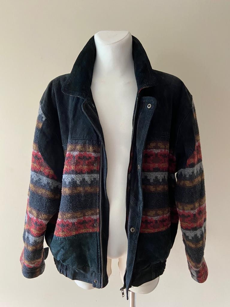 Vintage Navajo Jacket Faux Shearling 
