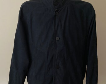 Cazadora bomber Pierre Cardin de ante azul marino, talla L - XL
