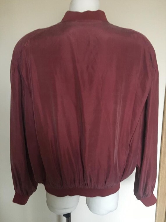 Vintage Men’s Red Silk Bomber Jacket size L - image 2