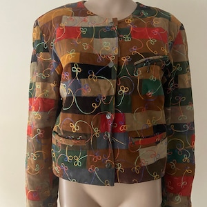 Chaqueta ante patchwork de colores, talla 38