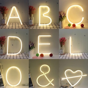 3D 26 letras alfabeto LED marquesina señal luz interior pared