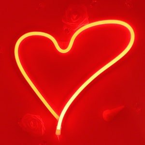 Custom led love heart wall neon table neon sign for bedroom