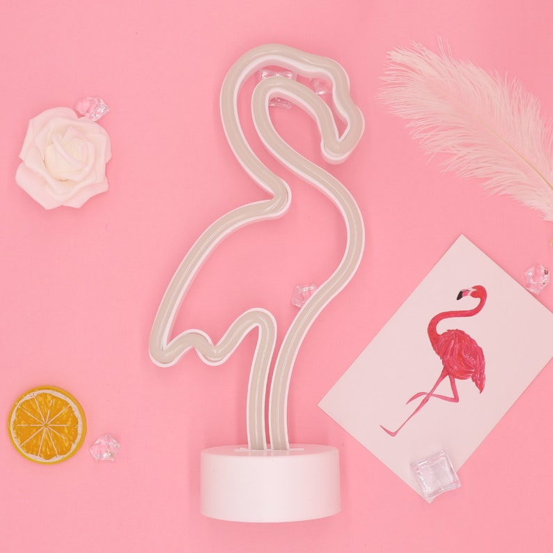 Flamingo Neon Light Table Neon Sign Best friend gifts Etsy
