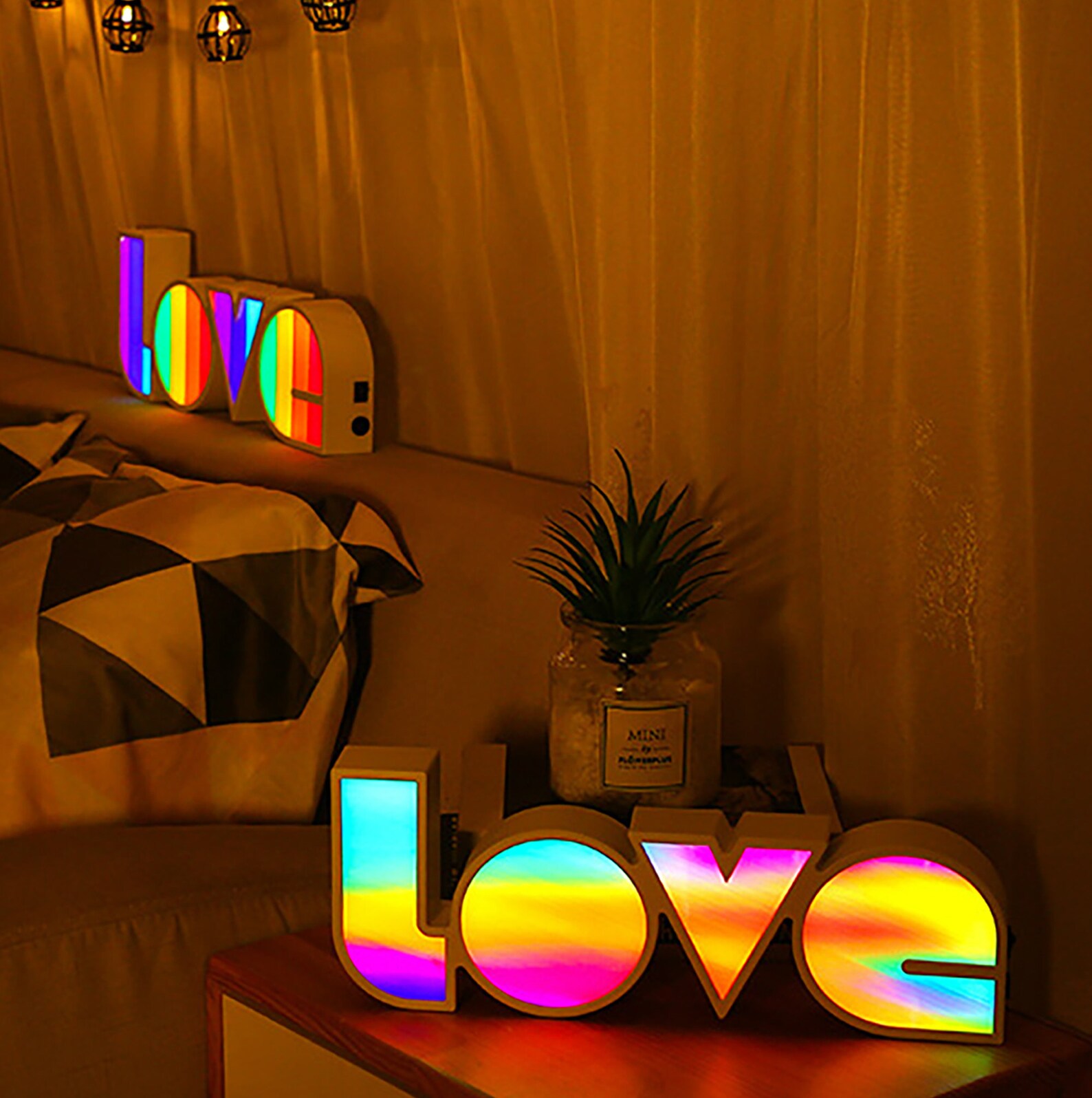 Love Light Colorful LED Lamp Romantic Gift Couples Lamp Etsy Canada
