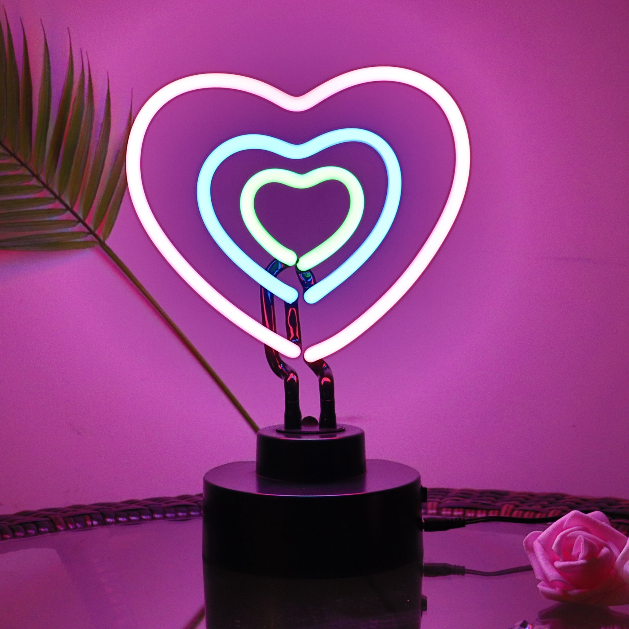 Glass Neon Table Light Wedding Gifts Party room Decoration Etsy