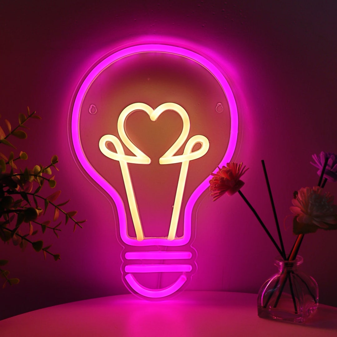 Pink Neon Table Lamps, Cute Neon Lights, Girls Bedroom Neon Sign, Neon