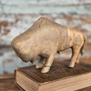 Carved Wood Bison/ Buffalo
