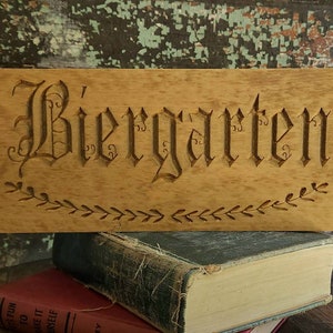 German Beer Garden sign/ Biergarten sign/ wedding entertainment/ any occasion/ hosting events/ Oktoberfest/ October/ engraved sign