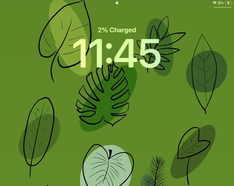 Fondo de pantalla de Greenery Digital Leaf para teléfono, iPad